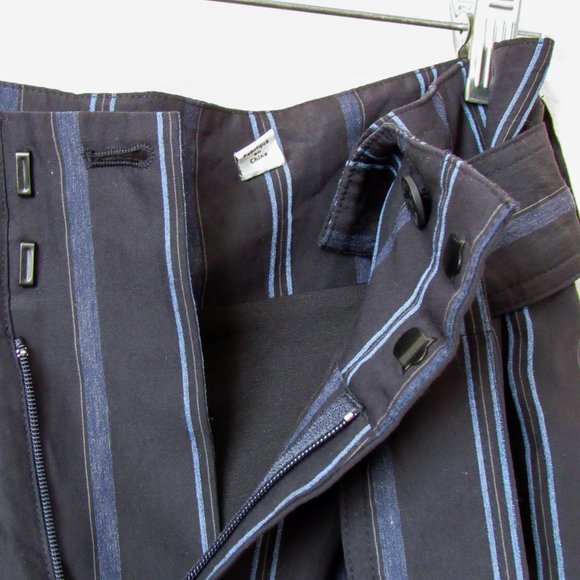 VINCE Navy Striped Straight Leg Trousers High Waist Pants ~Orig. retail $395 - Picture 11 of 12